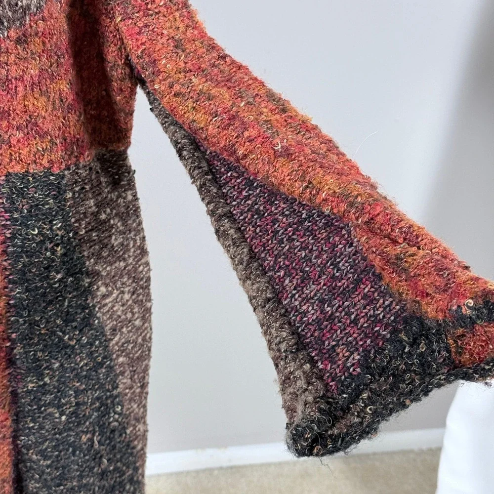 Maurices Cardigan Sweater Women S Patchwork Knit Longline Boho Open Front - Picture 3 of 6